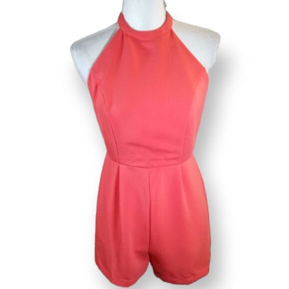FOREVER 21 BACKLESS CORAL ROMPER  SZ.S EUC - Picture 3 of 6